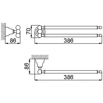 Полотенцедержатель двойной Cisal Arcana хром AR09021021