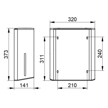 Дозатор бумажных полотенец Keuco Plan 14985070000 нержавеющая сталь\черный