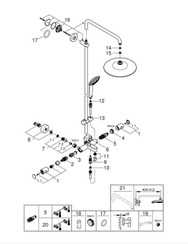 Душевая система с термостатом для ванны, GROHE Euphoria System 260, хром, 26114001