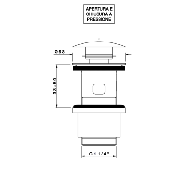 Сливной донный клапан Nicolazzi Complementi 1 1/4 clic-clac, с переливом, тёмная бронза 5558DB