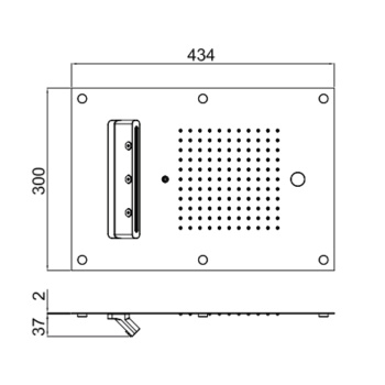 Встраиваемая в потолок душевая система Carimali Mydream 450X300 121 форсунка,3 потока воды: дождь, каскад, распылители, двойной каскад, хром 23079XN-CRX