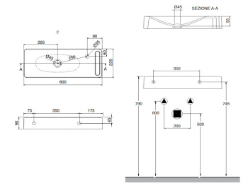 Раковина подвесная Scarabeo SOFT-HUNG-CUBE 1511