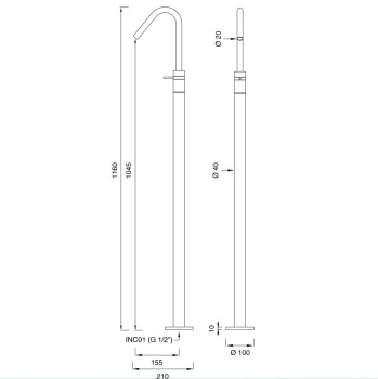 Смеситель для раковины Cea Design Gradi GRA 12 S сталь