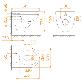 Унитаз с инсталляцией RGW SW-60 68420460-01
