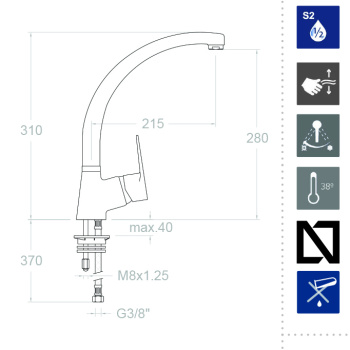 Смеситель для кухни Ramonsoler Titanium 180601