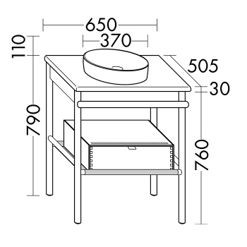 Burgbad Mya Комплект напольной мебели 65x50x79 см, цвет: дуб черный/белые SFKH065 F3192 C0037*1