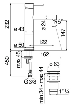 Cмеситель для раковины Nobili Live LV00458/2CR хром