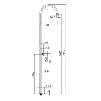 Bossini Pool Душевая колонна со смесителем и верхним душем, напольная, цвет: хром L00370.030