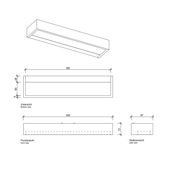 Светильник настенный Decor Walther Box 40 N LED 40x10x5 светодиодный, 1x LED 16W, хром 333100