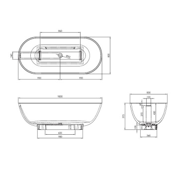 Ванна из искусственного камня Burgbad Crono 180x80 MWAN180 C0001