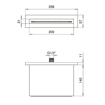 Almar Waterfall Излив из стены, каскадный, 20х14см, цвет: полированная сталь E044086.MS