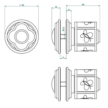 Ручка дверная одинарная THG Capucine Vert Decor Platine A7E-A02-639V хром