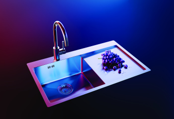 Кухонная мойка Alveus Quarto 30 1124384, в комплекте с сифоном сталь