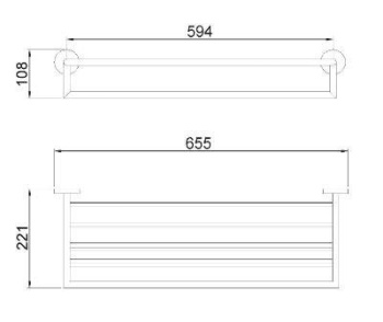 Полка для полотенец Nofer NIZA матовая 16853.S