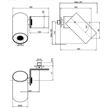 Верхний душ Fima Carlo Frattini Soffioni 8, настенный, чёрный матовый F5916NS