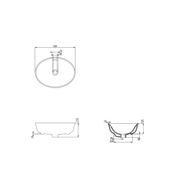 Накладная раковина Burlington Guild GU5038SCW белый