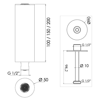 Верхний душ Daniel Steel SSA578PELCM20 нержавеющая сталь