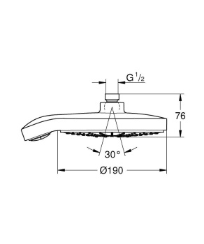 Верхний душ GROHE Power&Soul Cosmopolitan? 190 мм, белая луна 27764LS0