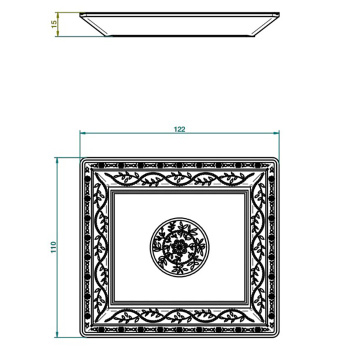 Поднос керамический THG Marquise Blanc Decor Platine A7G-A02-4612 белый