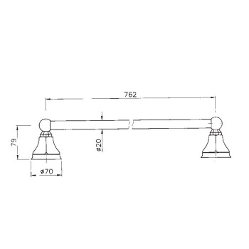 Полотенцедержатель Nicolazzi Teide 76 см, хром 1486CR05