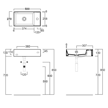 Раковина подвесная Simas Agile AG50 nero matt*1 черный матовый