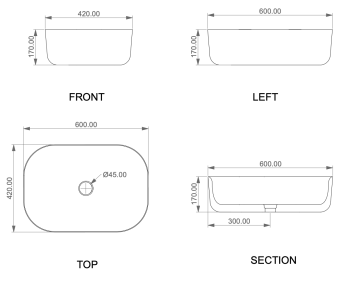 Раковина накладная 60x42 см GSG Ceramic Design Hit! HILAVRE60000 белый глянцевый