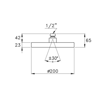 Верхний душ Stella Wellness 316a-200 Copper satinato PVD UN 03005 PV11