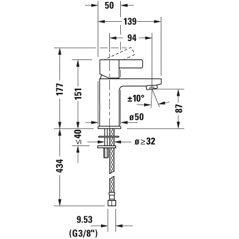 Смеситель для раковины Duravit D-neo DE1011002010 хром