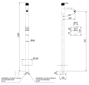 Смеситель для раковины Daniel Brooklyn BY688XV сталь
