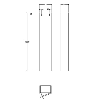 Колонна Falper 7.0 c 1 дверью 300х200х1500 DX, правое открывание, R1003000000BQ