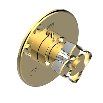 Переключатель THG Petale De Cristal Clair Lisere Dore U6E-F01-48M2SB полированное золото