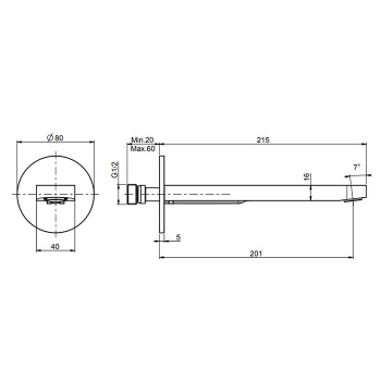 Излив для ванны Fima Carlo Frattini Nomos Go 20, настенный, хром F2456CR