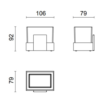 Стакан настольный Oasis Square хром 0SQR01200900011CR
