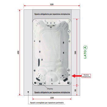 Минибассейн Gruppo Treesse Antibes 390x228x137 см отдельностоящий, для улицы, PANT01BP