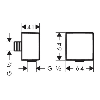 Шланговое подключение Hansgrohe Fixfit Square 26455670, чёрный матовый