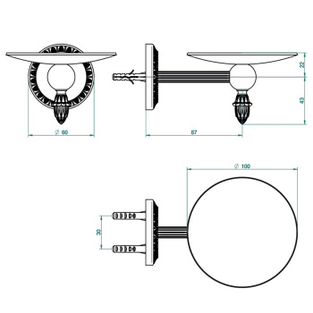 Мыльница металлическая THG Malmaison Metal U93-F31-546 soft matt gold