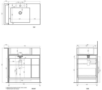 Раковина накладная Cielo I Narcisi NALAMDX BA 76 см правая черный
