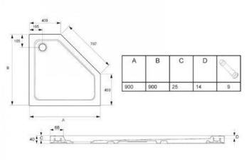 Душевой поддон 90x90 Jacob Delafon Flight E62445-00