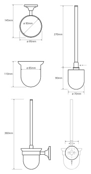 Туалетный ершик Bemeta Retro 144313012