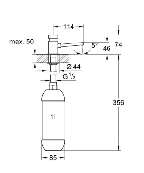 Дозатор жидкого мыла GROHE, хром, 36194000