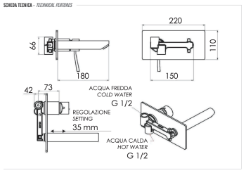 Смеситель для раковины Remer Minimal N15 хром