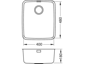 Кухонная мойка Alveus Luno 40 1129252, в комплекте с сифоном сталь