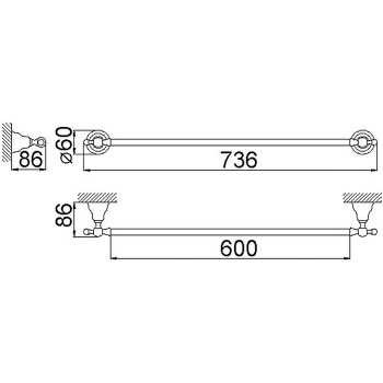 Полотенцедержатель Cisal Arcana 60см, золото AR09010224