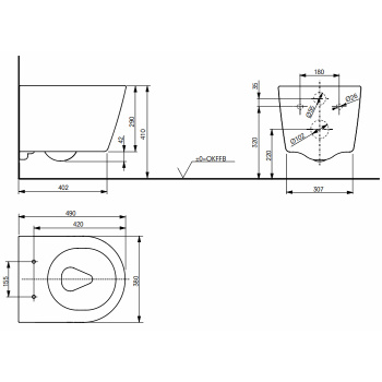 Унитаз укороченный подвесной Toto Rx CW554Y белый