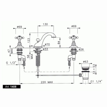 Смеситель для раковины Nicolazzi Dames Anglaises 1408DB18 бронза