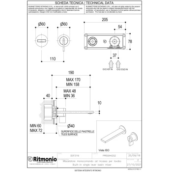 Смеситель для раковины Ritmonio Dot316 PR50AL202INOX нержавеющая сталь