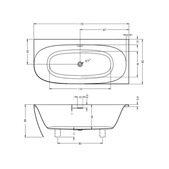 Акриловая ванна Riho 170x80 B098001005