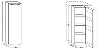 Jacob Delafon Presquile Подвесной шкаф-пенал 50х150 L палисандр шпон