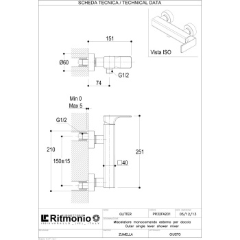 Смеситель для душа Ritmonio Glitter хром PR32FA201CRL