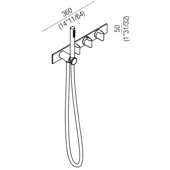 Смеситель для душа Agape Square термостатический, с ручным душем и шлангом, глянец ARUB1119A